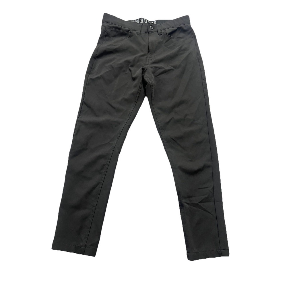 Rugby University Chino Pants Mens 32 Black Stretch Golf Performance Resort Wear